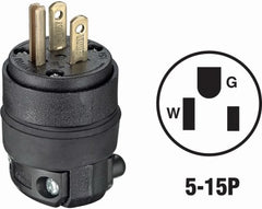 LEVITON Leviton Mfg Co 000-515PR-000 Rubber Cord Plug 15A 125V
