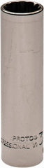 PROTO Proto J4712DPL Spline Deep Socket 1/4 in Drive 3/8 in Hex