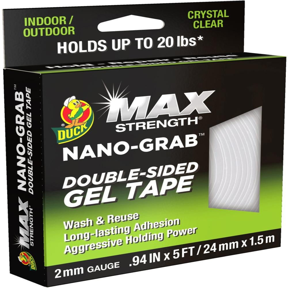 DUCK Duck DUC287264 Max Strength Double-Sided Gel Tape 20 lb (0.94 in x 5 ft / 1 Each) 287264