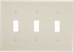 LEVITON Leviton Mfg Co 000-78011-000 3-toggle Wallplate 10-pack