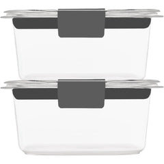 RUBBERMAID Rubbermaid 2183416 Brilliance 1.3 Cup Rectangle Food Storage Container (Pack of 2)
