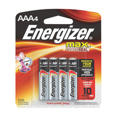 ENERGIZER Energizer E92BP-4 Max Alkaline AAA 1.5V (4 Pack) E33E92BP-4
