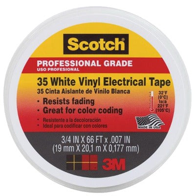 3M 3M Company 10828-DL-2W Vinyl Electrical Tape 0.75in X 66ft White