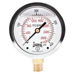 WINTERS INSTRUMENTS Winters Instruments PFQ817 2-1/2 inches Stainless Steel Liquid Filled Gauge (2.5 inch)