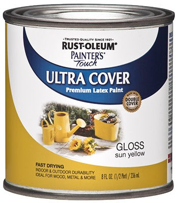 RUST-OLEUM Rust-oleum 1945-730 Latex Paint Sun Yellow 0.5 Pint