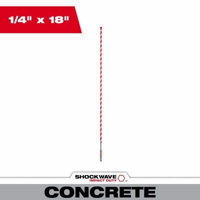 MILWAUKEE Milwaukee 48-20-9013 Carbide Hammer Drill Bit 1/4x18 Inches