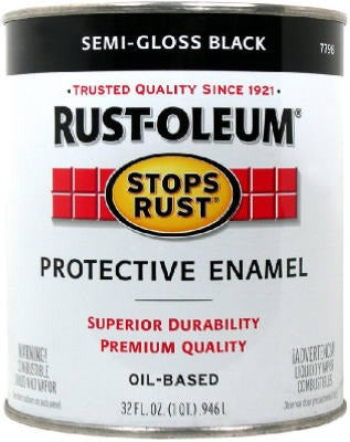 RUST-OLEUM Rust-oleum 7798502 Stops Rust Paint Black Semi-gloss Qt