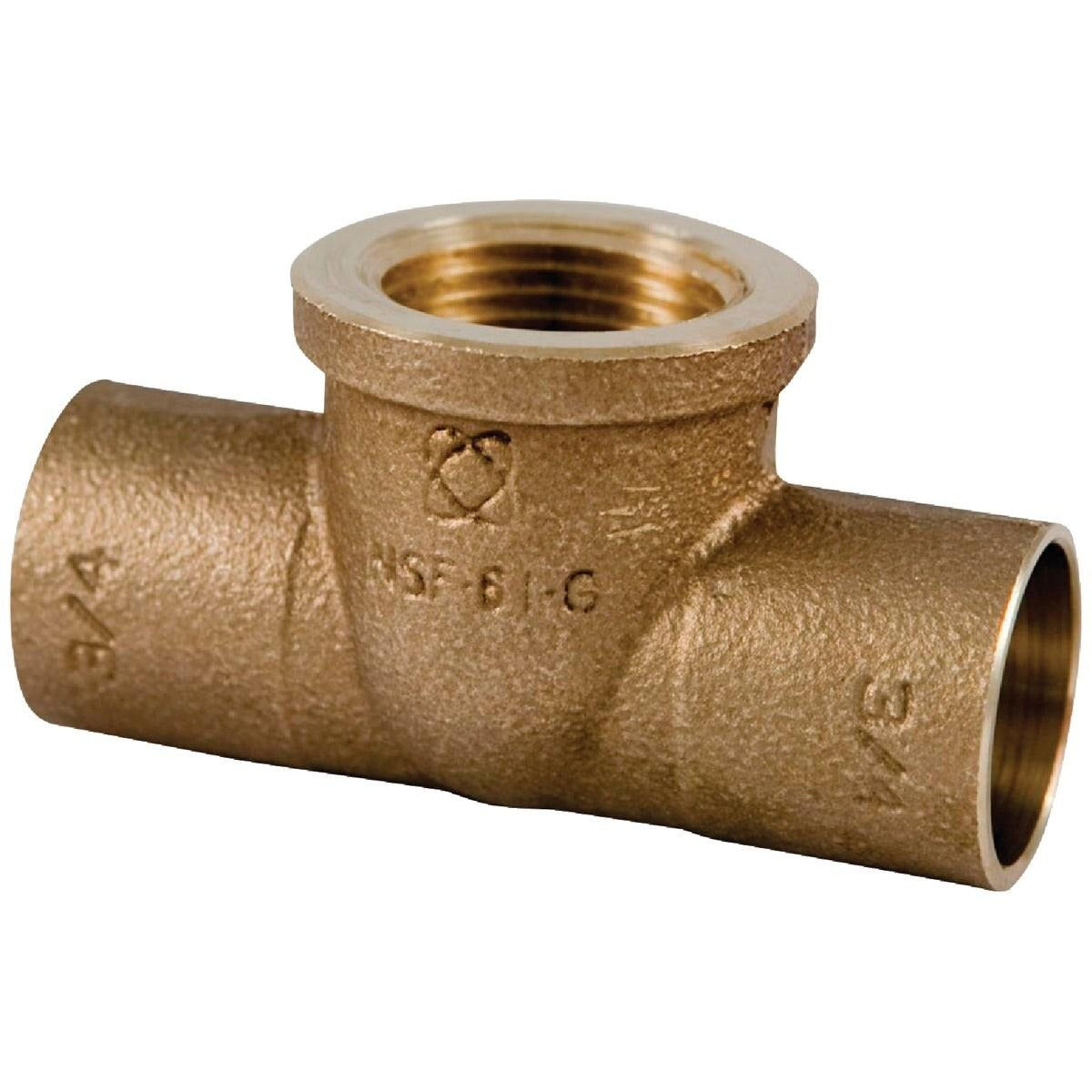 NIBCO Nibco BF0300LC Brass Low-Lead Reducing Copper Tee 3/4 in. C x 3/4 in. C x 1/2 in. F