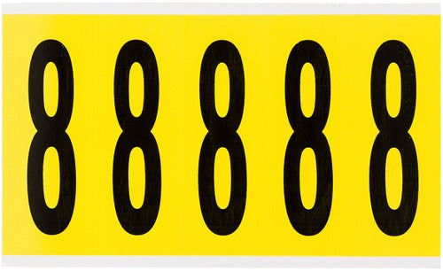 BRADY Brady 3460-8 Number Label 4 in Card of 5