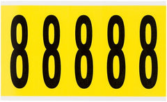 BRADY Brady 3460-8 Number Label 4 in Card of 5