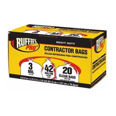 BERRY GLOBAL Berry Global 1190273 20 Pack 42 Gallon Contractor Bag (32 x 50 inches)