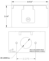 MULBERRY METAL PRODUCTS Mulberry Metal Products 30505 1-Gang weatherproof horizontal switch single receptacle cover (1.405 inch hole) replacement R-DOT CCS