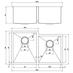 DAKOTA Dakota Plumbing Products DSZ-6040-1 Undermount Kitchen Sink