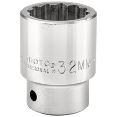 PROTO Proto J5532M 32mm 12-point 3/4 Drive Hand Socket