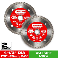 DIABLO Diablo DDD045TUR1VP 4.5 in Turbo Masonry Diamond Blade 2-pack