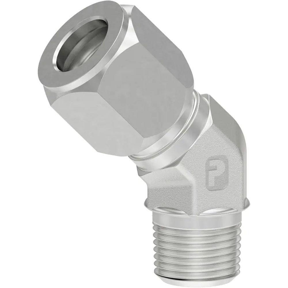 PARKER Parker 4 Vbu-s Bite-type Male Elbow 1/4 in Tube 1/8 Nptf Steel