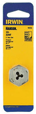 IRWIN Irwin 9331ZR 10-32 Nf Hex Machine Screw Die 1 Inch Carbon Steel