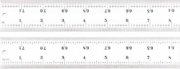STARRETT Starrett 51513 Steel Rule 72 in 16R Graduation Rigid