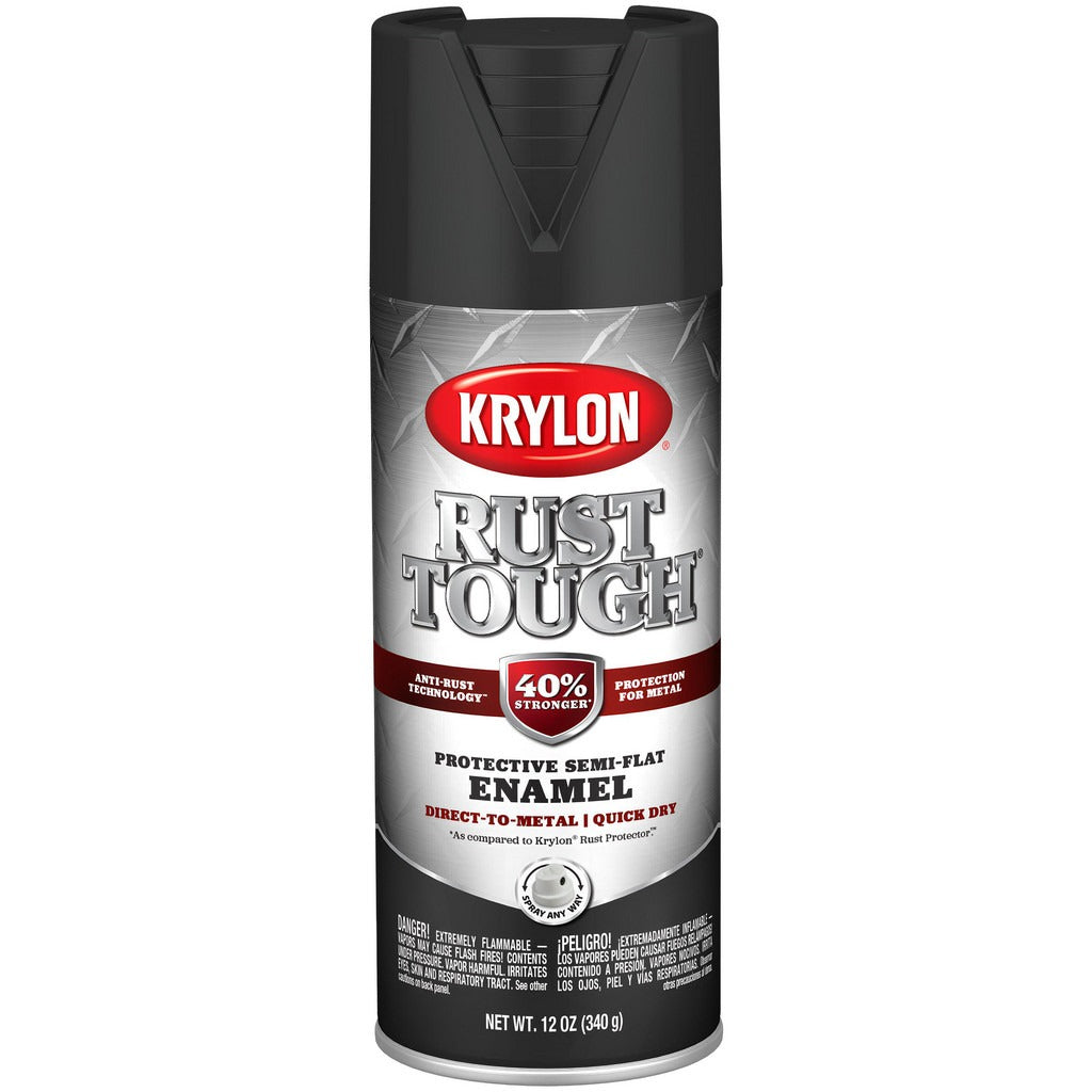 KRYLON Krylon K09203008 Rustproof Enamel Spray 12 Oz Semi-flat Black