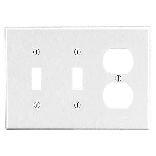 HUBBELL Hubbell Premise Wiring PJ28W Wall Plate 3-gang 2-toggle