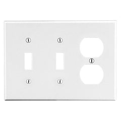 HUBBELL Hubbell Premise Wiring PJ28W Wall Plate 3-gang 2-toggle