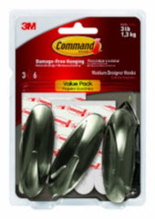 3M 3M Company 17081BN-3ES Medium Brushed Nickel Command Hook