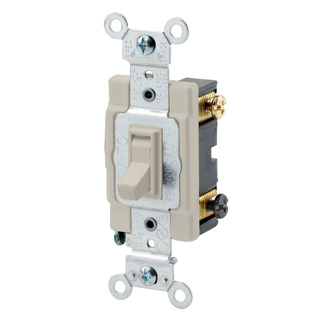 LEVITON Leviton 54503-2I Toggle Switch 15 Amp 120/277 Volt Commercial Grade Grounding Ivory