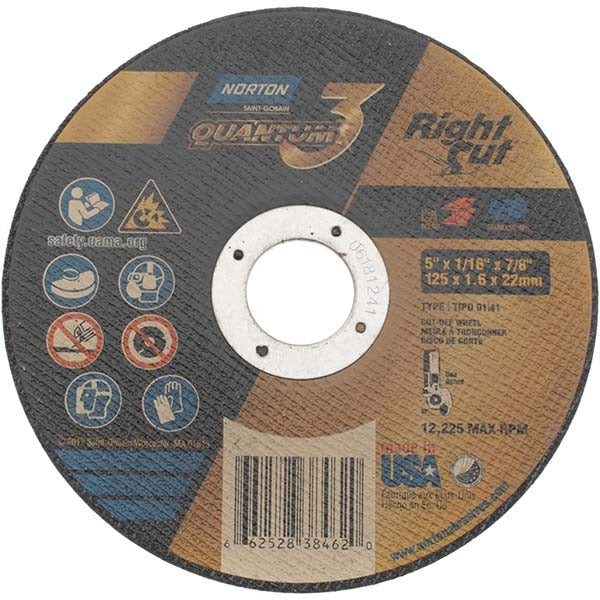 NORTON Norton 66252838462 Cut-off Wheel 5 in Type 1 Ceramic Alumina
