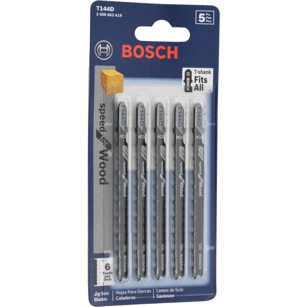 BOSCH Bosch T101A Jigsaw Blade Hss 14 Tpi 4 in T-shank 5 Pack