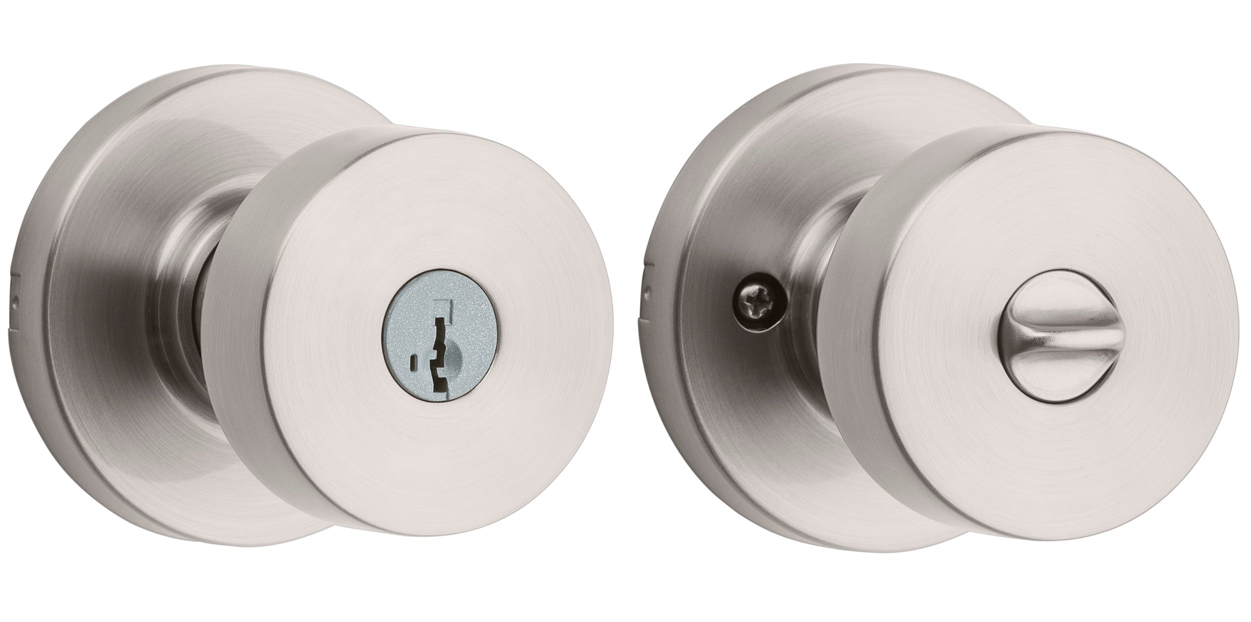 KWIKSET Kwikset 740PSKRDT-15S Pismo Entry Knob Smartkey Satin Nickel