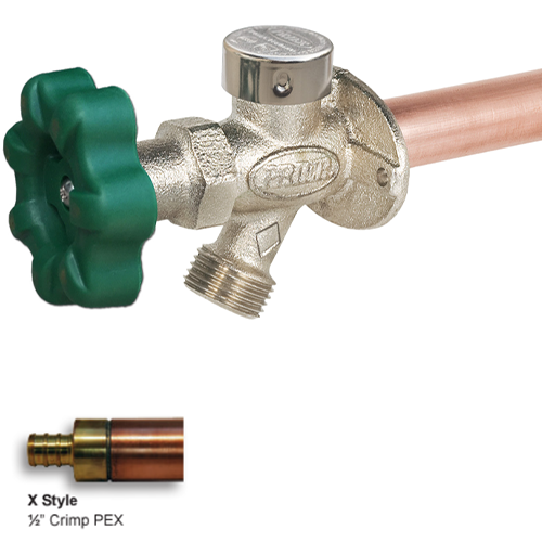 PRIER PRODUCTS Prier Products P-164X04 residential quarter-turn anti-siphon wall hydrant 4 x 1/2 in.