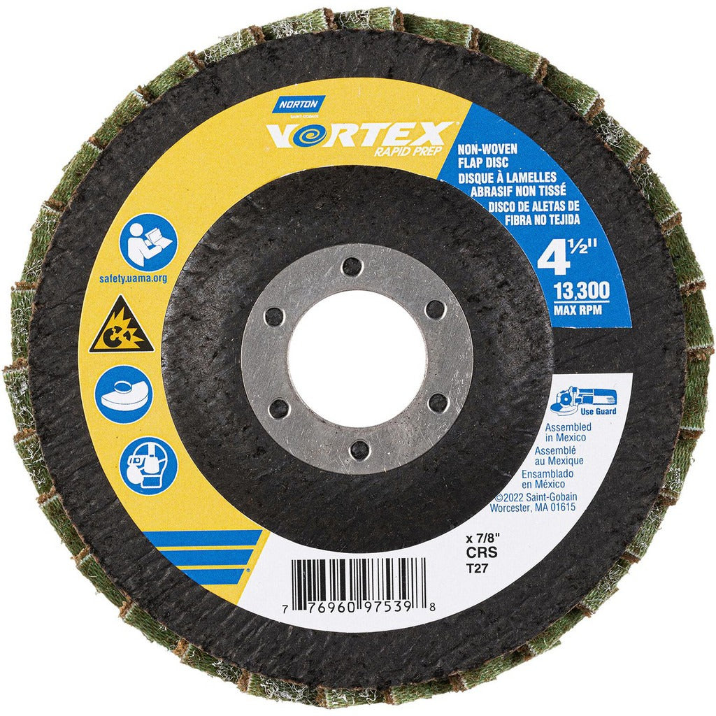 NORTON Norton 77696097539 Flap Disc 4-1/2 in Type 27 Aluminum Oxide