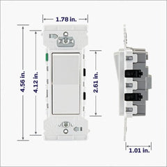 LEVITON Leviton Mfg Co M02-E5601-0MW 15A Single Pole Switch 4PK