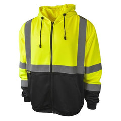 RADIANS Radians sj01b-3zgs-2x Hi-vis Hooded Sweatshirt Class 3 2X