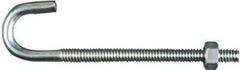 NATIONAL HARDWARE National Mfg N232-892 Zinc J-bolt 1/4 X 4 Inch 10 Pack