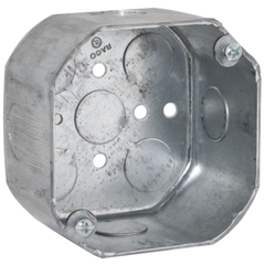 Raco 165 Octagon Box, 21.5 cu-in, 4 in Dia X 2-1/8 in D