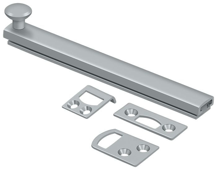 DELTANA Deltana 6SBCS26D Surface Bolt 6 in Concealed Screw Satin Chrome