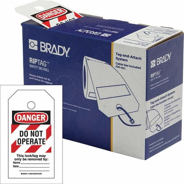 BRADY Brady 150501 Do Not Operate Lockout Tag Polyester 100 Pack