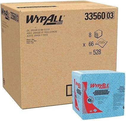 KIMBERLY-CLARK Kimberly-Clark KCC33560 WypAll oil, grease and ink cloths (66/pack, 8 packs/case) KCC55300