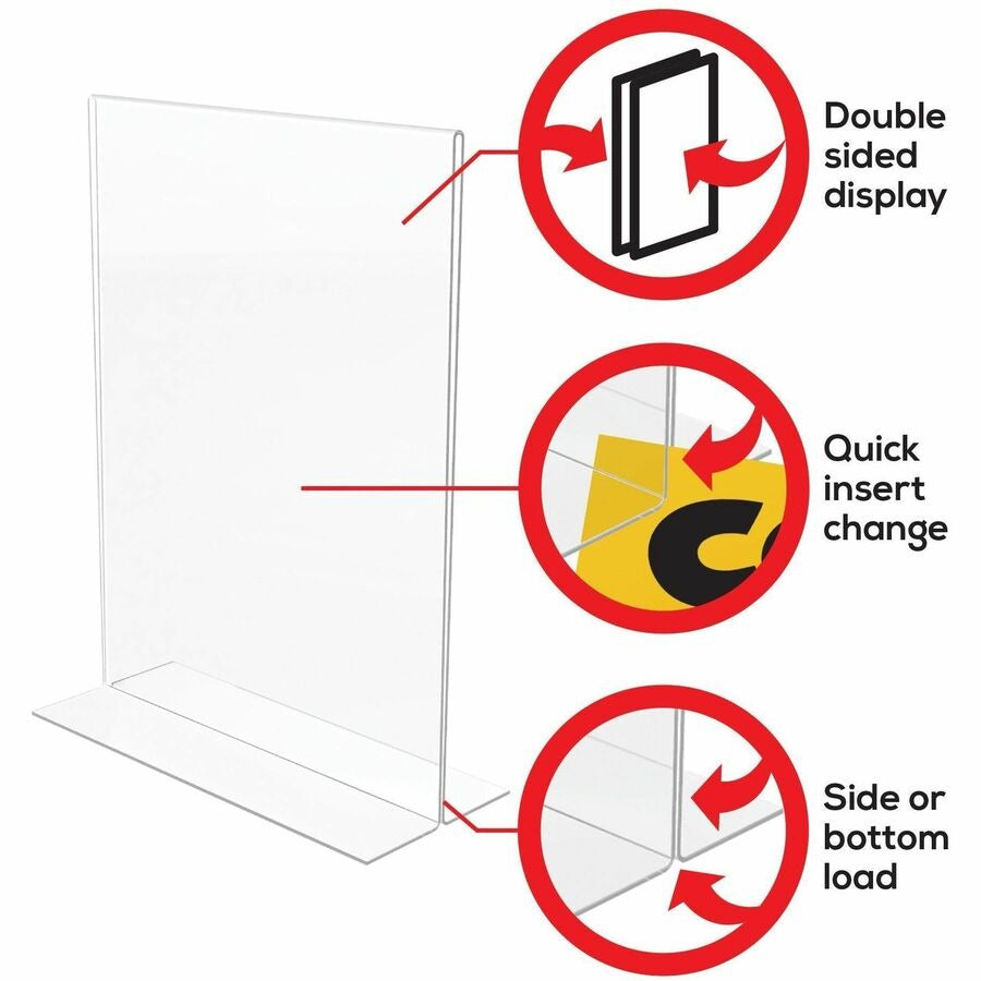 DEFLECTO Deflecto DEF69201 Stand Up Sign Holder Bottom Load Portrait 8.5 x 11