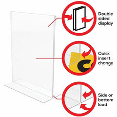 DEFLECTO Deflecto DEF69201 Stand Up Sign Holder Bottom Load Portrait 8.5 x 11