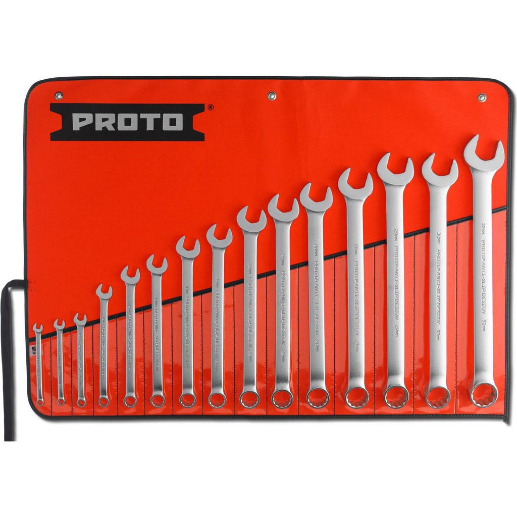 PROTO Proto J1200P-MASD Combination Wrench Set 15 Pc Metric