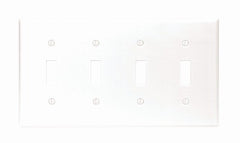 LEVITON Leviton Mfg Co 001-88012-000 White 4-toggle Wall Plate
