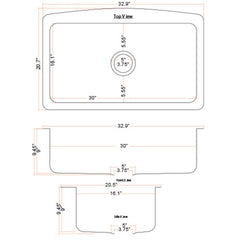 DAKOTA Dakota Plumbing Products DSE-HCA3320 Farmhouse Sink