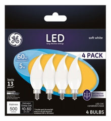 GE G E Lighting 93129350 5W Frosted Led Candelabra Bulb 6 Pack
