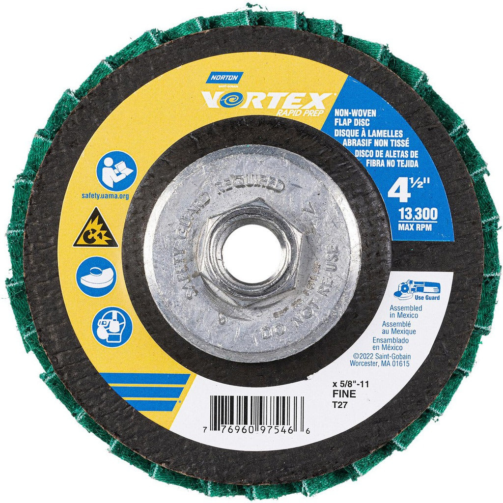 NORTON Norton 77696097546 Flap Disc 4.5in Type 27 Aluminum Oxide