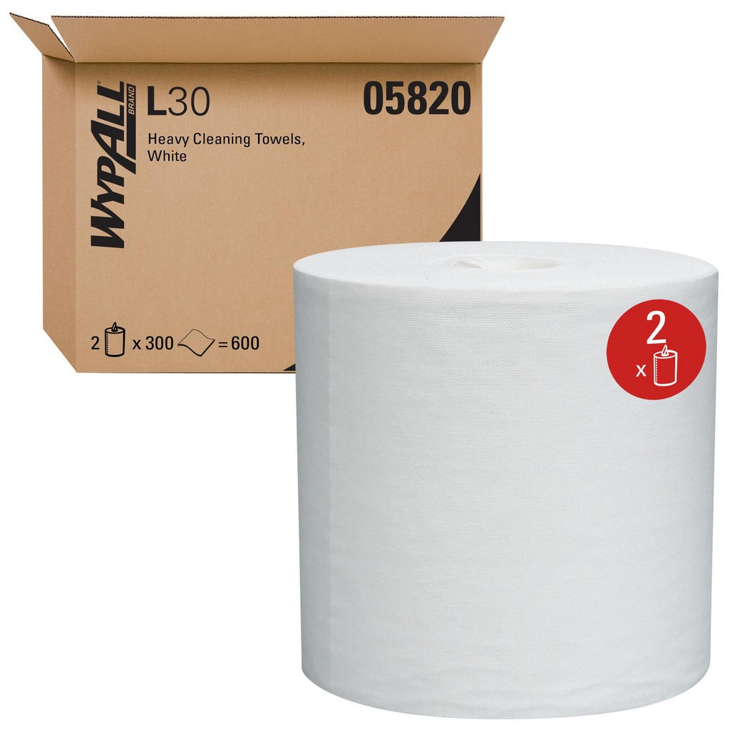KIMBERLY-CLARK Wypall 05820 L30 Dry Wipes Center Pull 300 Sheets