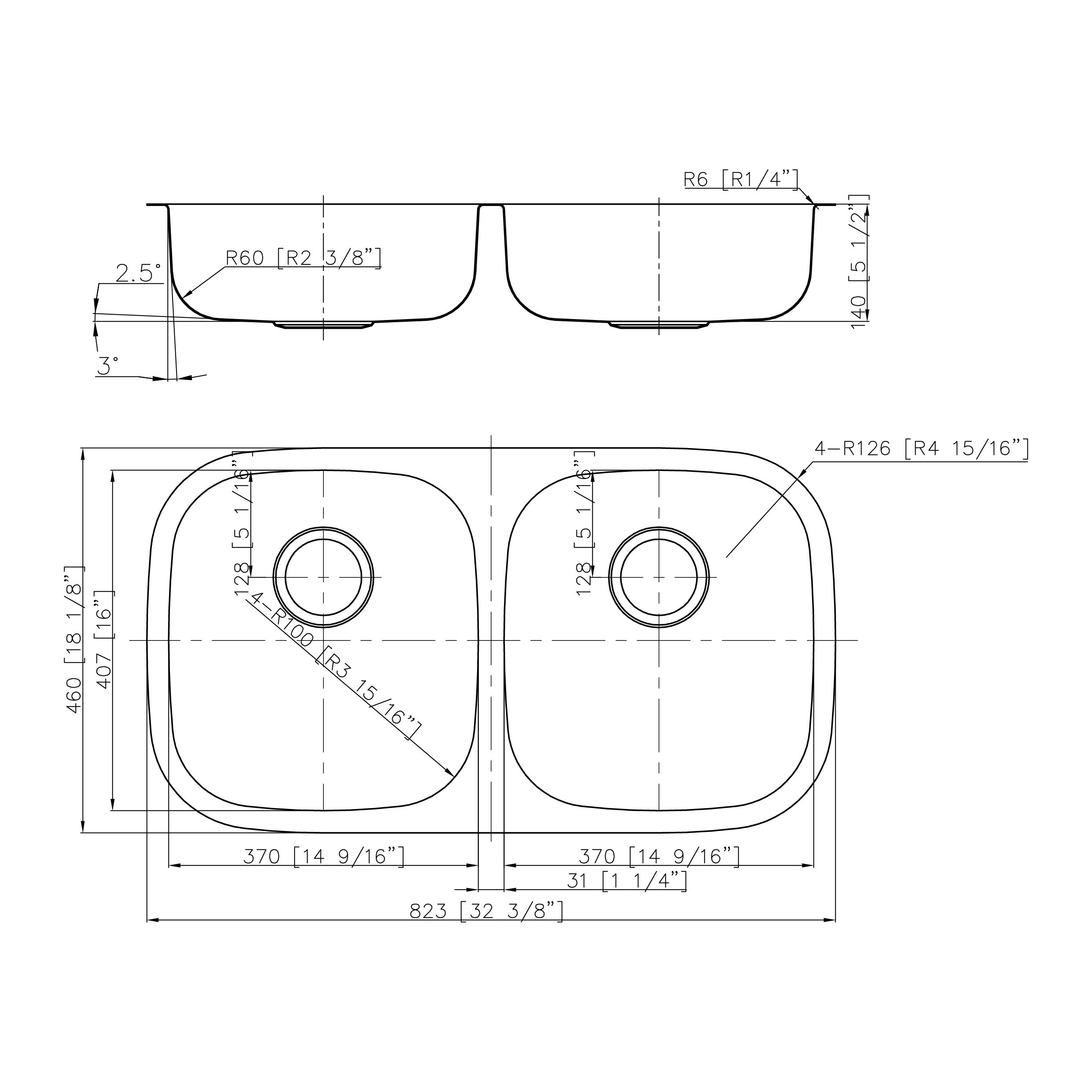 DAKOTA Dakota Plumbing Products GSR-18-5050ADA Undermount Kitchen Sink