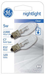 GE G E Lighting 27979 C7 Clear Night Light Bulb 5W 2 Pack