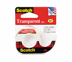 3M 3M MMM144 Gloss Finish Transparent Tape (0.50 in x 12.50 yd, 1 Roll)